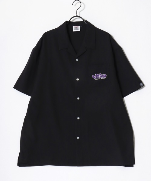 VISION STREET WEAR（ヴィジョンストリートウェア）の「VISION STREET WEAR/ヴィジョンストリートウェア オーバーサイズ バックプリント ロゴ ワンポイント刺繍 オープンカラー 半袖シャツ/レディース メンズ（シャツ/ブラウス・メンズ・アイボリー/ブラック・LL/M/L）」の10枚目の写真
