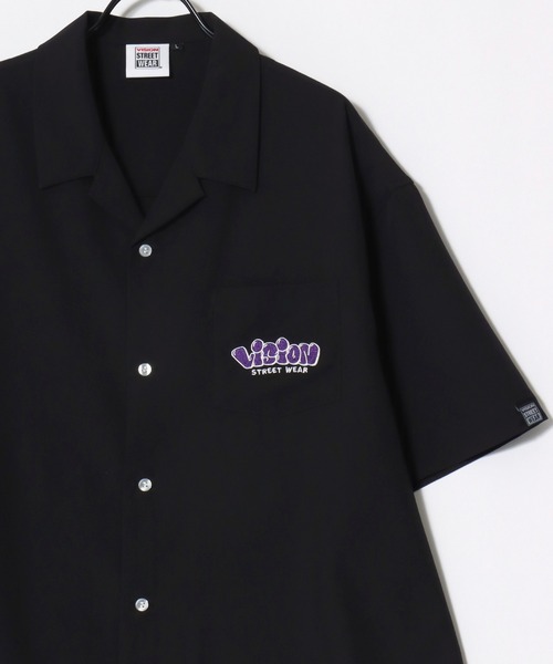 VISION STREET WEAR（ヴィジョンストリートウェア）の「VISION STREET WEAR/ヴィジョンストリートウェア オーバーサイズ バックプリント ロゴ ワンポイント刺繍 オープンカラー 半袖シャツ/レディース メンズ（シャツ/ブラウス・メンズ・アイボリー/ブラック・LL/M/L）」の14枚目の写真
