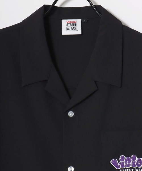 VISION STREET WEAR（ヴィジョンストリートウェア）の「VISION STREET WEAR/ヴィジョンストリートウェア オーバーサイズ バックプリント ロゴ ワンポイント刺繍 オープンカラー 半袖シャツ/レディース メンズ（シャツ/ブラウス・メンズ・アイボリー/ブラック・LL/M/L）」の8枚目の写真