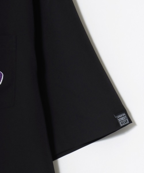 VISION STREET WEAR（ヴィジョンストリートウェア）の「VISION STREET WEAR/ヴィジョンストリートウェア オーバーサイズ バックプリント ロゴ ワンポイント刺繍 オープンカラー 半袖シャツ/レディース メンズ（シャツ/ブラウス・メンズ・アイボリー/ブラック・LL/M/L）」の5枚目の写真