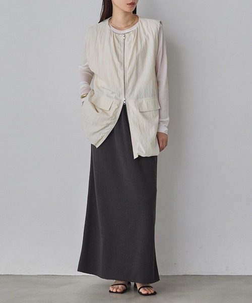 hunch（ハンチ）の「ナイロン ベスト（ベスト・レディース・ブラック/アイボリー/セージグリーン・FREE）」の15枚目の写真