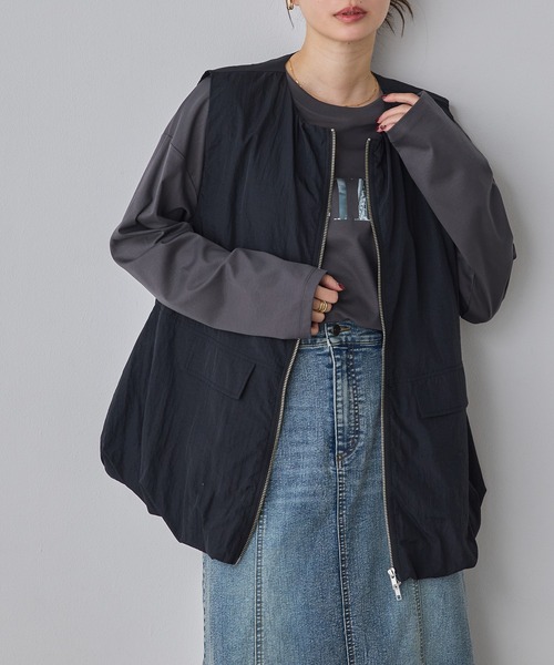 hunch（ハンチ）の「ナイロン ベスト（ベスト・レディース・ブラック/アイボリー/セージグリーン・FREE）」の21枚目の写真