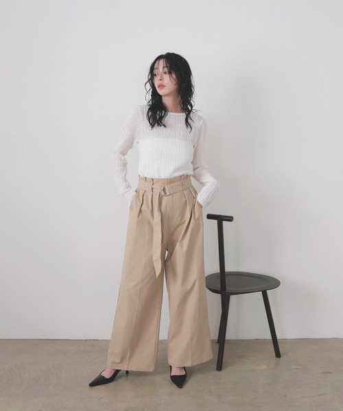 LIAN(リアン)の「カットシャーリングプルオーバー(Tシャツ/カットソー・レディース・グレー/ブラック/アイボリー/イエロー・FREE)」の10枚目の写真