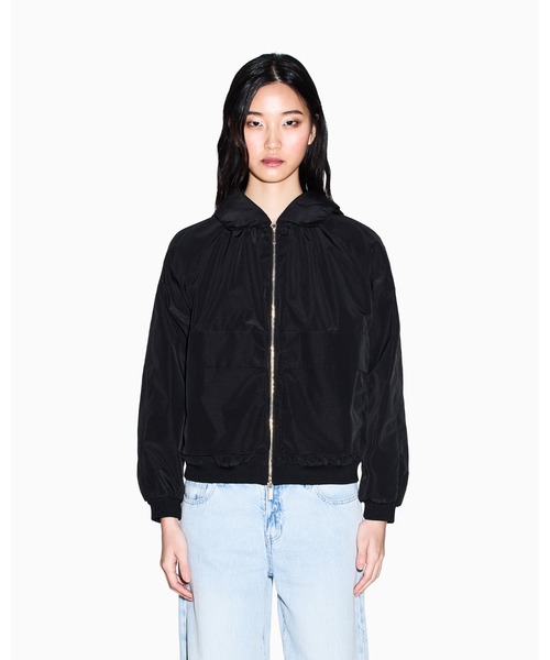 ARMANI EXCHANGE(アルマーニエクスチェンジ)の「【A|X アルマーニ エクスチェンジ】ビッグポケット フーデッドブルゾンジャケット(ブルゾン・レディース・ブラック/サンドベージュ・LARGE/MEDIUM/SMALL/X-SMALL)」の12枚目の写真