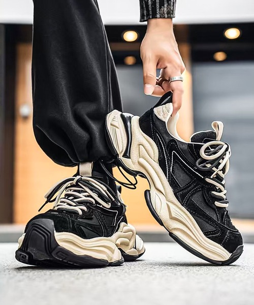 CALIFORNIA OUTFITTERS（カリフォルニア アウトフィッターズ）の「2C99-SZ MIXカラー ボリュームソール ダッドスニーカー 厚底 チャンキーソール（スニーカー・メンズ・グレー/ブラック・40/42/44）」の4枚目の写真