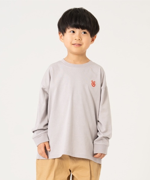 セール】【綿100%】【365D.】ワンポイント刺しゅう長袖Tシャツ（T