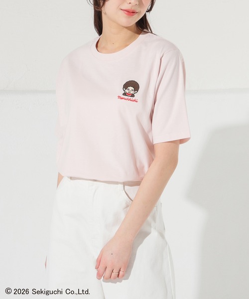 Honeys(ハニーズ)の「モンチッチ/Tシャツ(Tシャツ/カットソー・キッズ・ライトピンク/ホワイト/レッド/オートミール/スミクロ/ベージュ/ラベンダー/ブラック/ホワイト×ピンク・150cm/L/LL/M/S)」の8枚目の写真