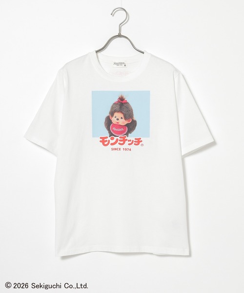 Honeys(ハニーズ)の「モンチッチ/Tシャツ(Tシャツ/カットソー・キッズ・ライトピンク/ホワイト/レッド/オートミール/スミクロ/ベージュ/ラベンダー/ブラック/ホワイト×ピンク・150cm/L/LL/M/S)」の12枚目の写真