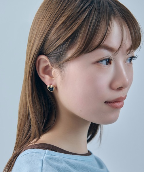 GOLDY（ゴールディ）の「ヴィンテージ ハート エンベッド ピアス（ピアス（両耳用）・レディース・ゴールド系2/シルバー系1/ゴールド系1/シルバー系2・FREE）」の10枚目の写真