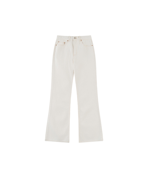 SIYAZU(シヤジュ)の「SIJN6112 アーバンブーツカットカラー デニム_Ivory(デニムパンツ・レディース・アイボリー・SMALL/MEDIUM/LARGE)」の1枚目の写真