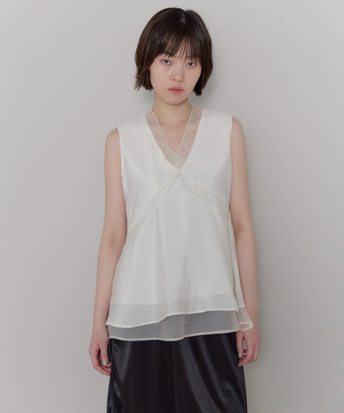 leimn（レイムン）の「シアーレイヤードVネックブラウス（シャツ/ブラウス・レディース・オフホワイト・FREE）」の2枚目の写真