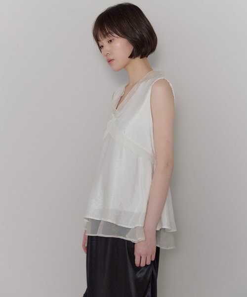 leimn（レイムン）の「シアーレイヤードVネックブラウス（シャツ/ブラウス・レディース・オフホワイト・FREE）」の5枚目の写真