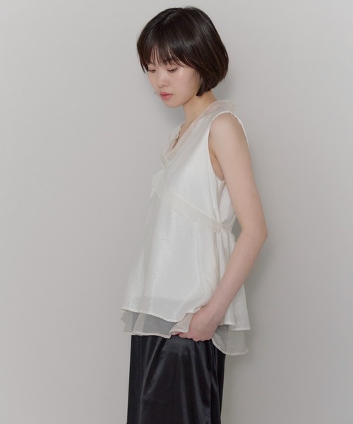 leimn（レイムン）の「シアーレイヤードVネックブラウス（シャツ/ブラウス・レディース・オフホワイト・FREE）」の6枚目の写真