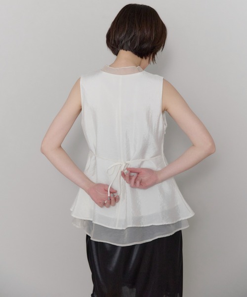 leimn（レイムン）の「シアーレイヤードVネックブラウス（シャツ/ブラウス・レディース・オフホワイト・FREE）」の10枚目の写真