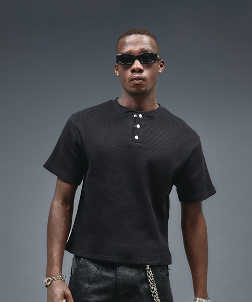 ANDER HUNK（アンダーハンク）の「Metal Henry neck Thermal T/ メタルヘンリーネックサーマルT（Tシャツ/カットソー・メンズ・レッド系その他/パープル/ブラック/グレー系その他・SMALL/LARGE/MEDIUM）」の17枚目の写真