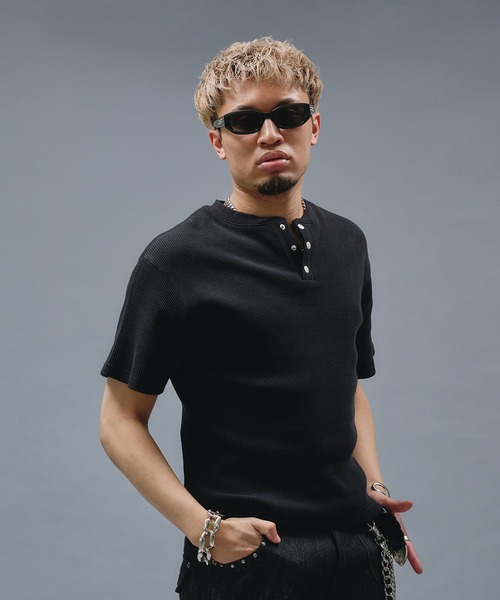 ANDER HUNK（アンダーハンク）の「Metal Henry neck Thermal T/ メタルヘンリーネックサーマルT（Tシャツ/カットソー・メンズ・レッド系その他/パープル/ブラック/グレー系その他・SMALL/LARGE/MEDIUM）」の22枚目の写真