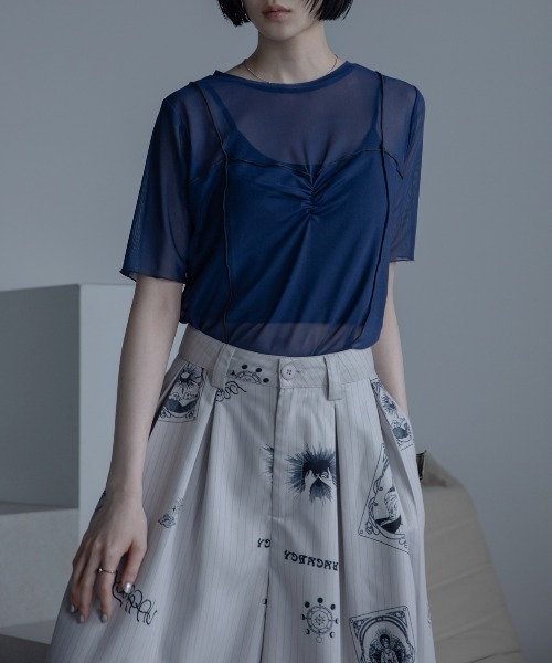 VACANCY(ヴァカンシー)の「コルセットライク配色シアートップス(Tシャツ/カットソー・レディース・ブルー/ブラック/レッド・FREE)」の21枚目の写真