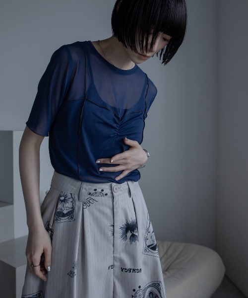 VACANCY(ヴァカンシー)の「コルセットライク配色シアートップス(Tシャツ/カットソー・レディース・ブルー/ブラック/レッド・FREE)」の22枚目の写真