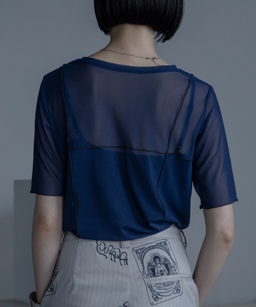 VACANCY(ヴァカンシー)の「コルセットライク配色シアートップス(Tシャツ/カットソー・レディース・ブルー/ブラック/レッド・FREE)」の20枚目の写真