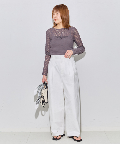 journal standard L'essage(ジャーナルスタンダードレサージュ)の「ドライギャバ チノパンツ(チノパンツ・レディース・ベージュ/ホワイト・34/36/38/40)」の3枚目の写真