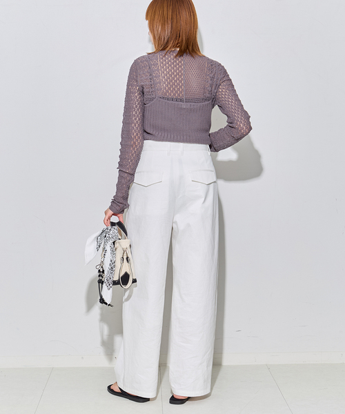 journal standard L'essage(ジャーナルスタンダードレサージュ)の「ドライギャバ チノパンツ(チノパンツ・レディース・ベージュ/ホワイト・34/36/38/40)」の5枚目の写真