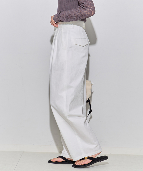 journal standard L'essage(ジャーナルスタンダードレサージュ)の「ドライギャバ チノパンツ(チノパンツ・レディース・ベージュ/ホワイト・34/36/38/40)」の7枚目の写真