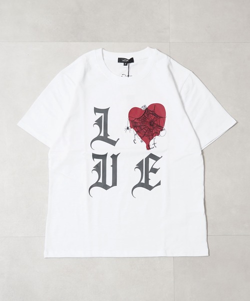 1111clothing(ワンフォークロージング)の「ハートスパイダー Tシャツ / Heart Spider T-shirt(Tシャツ/カットソー・メンズ・ホワイト/ブラック/ピンク・XL/L/M)」の5枚目の写真