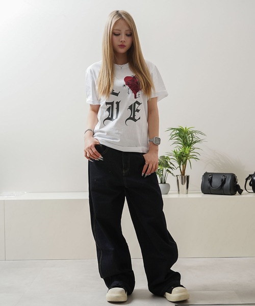 1111clothing(ワンフォークロージング)の「ハートスパイダー Tシャツ / Heart Spider T-shirt(Tシャツ/カットソー・メンズ・ホワイト/ブラック/ピンク・XL/L/M)」の9枚目の写真