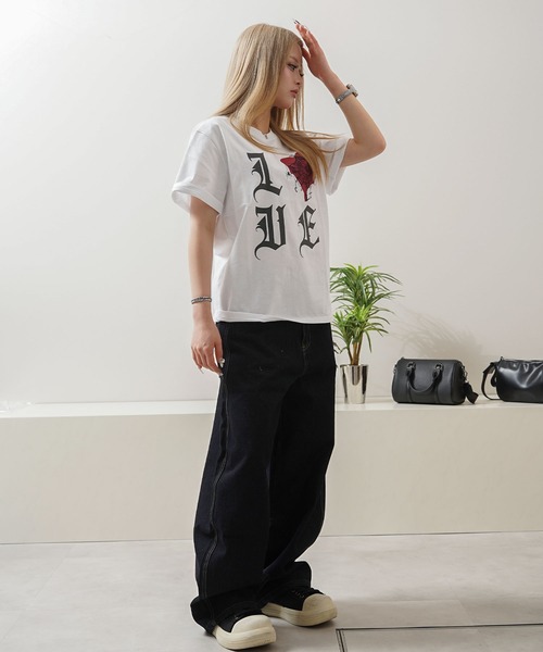 1111clothing(ワンフォークロージング)の「ハートスパイダー Tシャツ / Heart Spider T-shirt(Tシャツ/カットソー・メンズ・ホワイト/ブラック/ピンク・XL/L/M)」の10枚目の写真