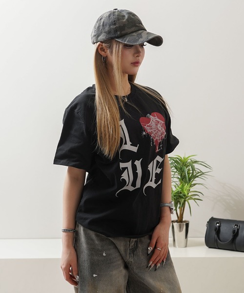 1111clothing(ワンフォークロージング)の「ハートスパイダー Tシャツ / Heart Spider T-shirt(Tシャツ/カットソー・メンズ・ホワイト/ブラック/ピンク・XL/L/M)」の14枚目の写真