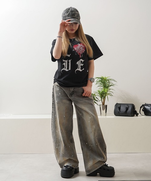 1111clothing(ワンフォークロージング)の「ハートスパイダー Tシャツ / Heart Spider T-shirt(Tシャツ/カットソー・メンズ・ホワイト/ブラック/ピンク・XL/L/M)」の16枚目の写真