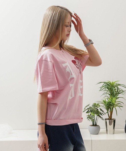 1111clothing(ワンフォークロージング)の「ハートスパイダー Tシャツ / Heart Spider T-shirt(Tシャツ/カットソー・メンズ・ホワイト/ブラック/ピンク・XL/L/M)」の22枚目の写真