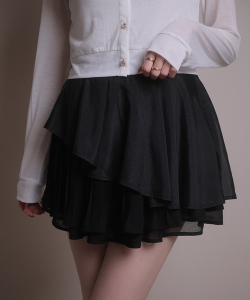LIPSERVICE（リップサービス）の「アシメティアードフレアスカート（スカート・レディース・アイボリー/ブラック/その他2・S/M）」の2枚目の写真