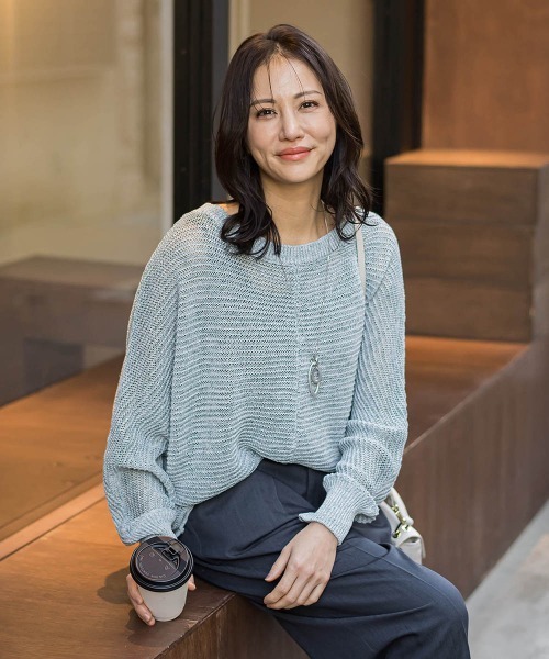 LAUTREAMONT(ロートレアモン)の「HANNONドルマンニット≪手洗い≫(ニット/セーター・レディース・ブラウン/ブルー系その他/ピンク系その他・9号)」の2枚目の写真