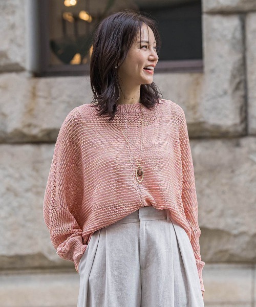 LAUTREAMONT(ロートレアモン)の「HANNONドルマンニット≪手洗い≫(ニット/セーター・レディース・ブラウン/ブルー系その他/ピンク系その他・9号)」の3枚目の写真