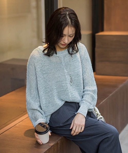 LAUTREAMONT(ロートレアモン)の「HANNONドルマンニット≪手洗い≫(ニット/セーター・レディース・ブラウン/ブルー系その他/ピンク系その他・9号)」の11枚目の写真