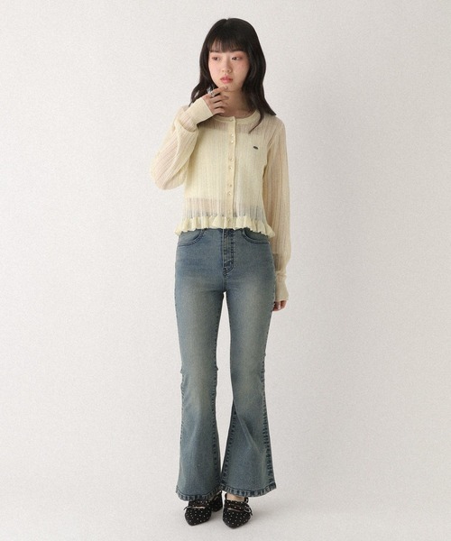 Heather(ヘザー)の「モチーフシアーフリルカーディガン 670472(カーディガン/ボレロ・レディース・ブルー/イエロー/ピンク・FREE)」の11枚目の写真