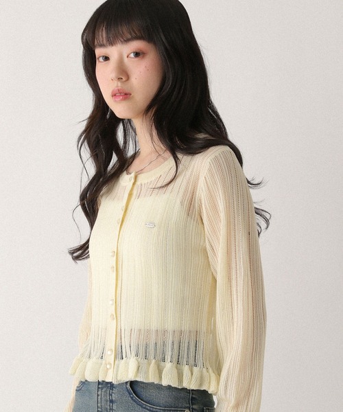 Heather(ヘザー)の「モチーフシアーフリルカーディガン 670472(カーディガン/ボレロ・レディース・ブルー/イエロー/ピンク・FREE)」の16枚目の写真