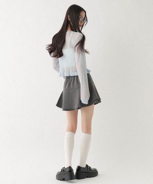 Heather(ヘザー)の「モチーフシアーフリルカーディガン 670472(カーディガン/ボレロ・レディース・ブルー/イエロー/ピンク・FREE)」の20枚目の写真