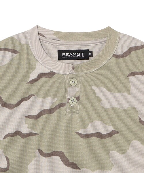 BEAMS T(ビームスティー)の「Camo Waffle Henley Neck T-shirt(Tシャツ/カットソー・メンズ・その他/その他1・S/M/XL/L)」の7枚目の写真