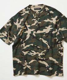 Camo Waffle Henley Neck T-shirt
