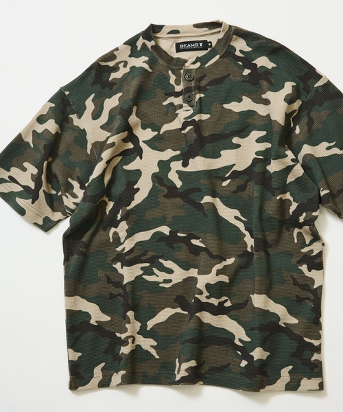 BEAMS T(ビームスティー)の「Camo Waffle Henley Neck T-shirt(Tシャツ/カットソー・メンズ・その他/その他1・S/M/XL/L)」の2枚目の写真