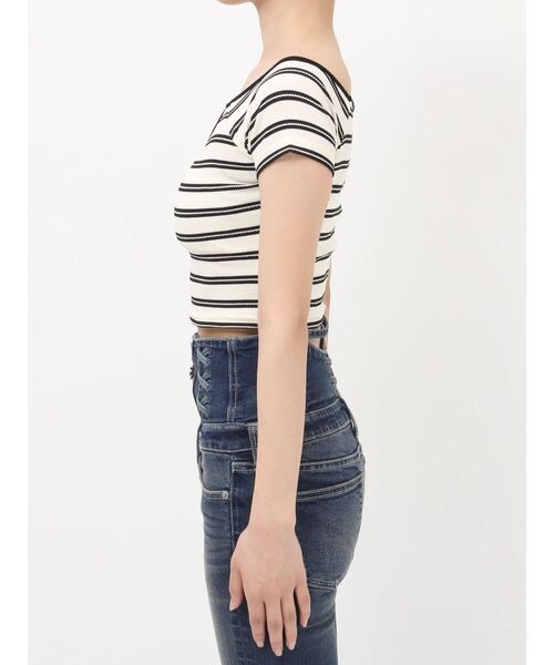 GYDA(ジェイダ)の「フロントOPENテレコショートトップス(Tシャツ/カットソー・レディース・その他1/パープル/ブラック/オフホワイト・FREE)」の16枚目の写真