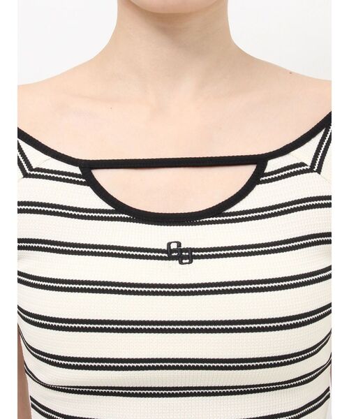 GYDA(ジェイダ)の「フロントOPENテレコショートトップス(Tシャツ/カットソー・レディース・その他1/パープル/ブラック/オフホワイト・FREE)」の14枚目の写真