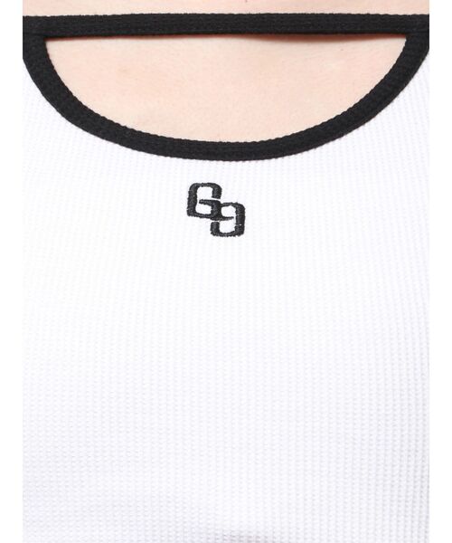 GYDA(ジェイダ)の「フロントOPENテレコショートトップス(Tシャツ/カットソー・レディース・その他1/パープル/ブラック/オフホワイト・FREE)」の8枚目の写真