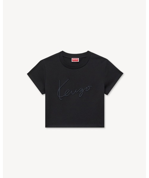KENZO（ケンゾー）の「'KENZO Signature' エンブロイダリー クロップド Tシャツ イン コットン（Tシャツ/カットソー・レディース・ブラック系その他5・MEDIUM/SMALL/X-SMALL）」の6枚目の写真
