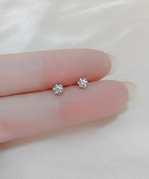 YU-KA:フラワービジュー ミニジルコニアピアス Flower Bijou Mini Zirconia Earrings