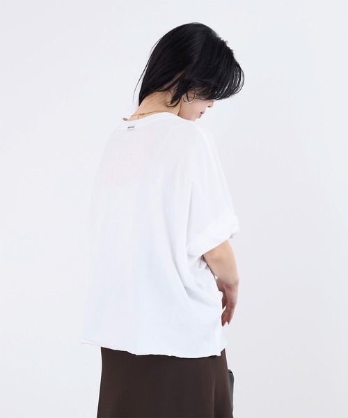 AMERICANA(アメリカーナ)の「【AMERICANA】クロップドワイドロールアップロゴTシャツ(Tシャツ/カットソー・レディース・スミクロ/ホワイト・FREE)」の10枚目の写真