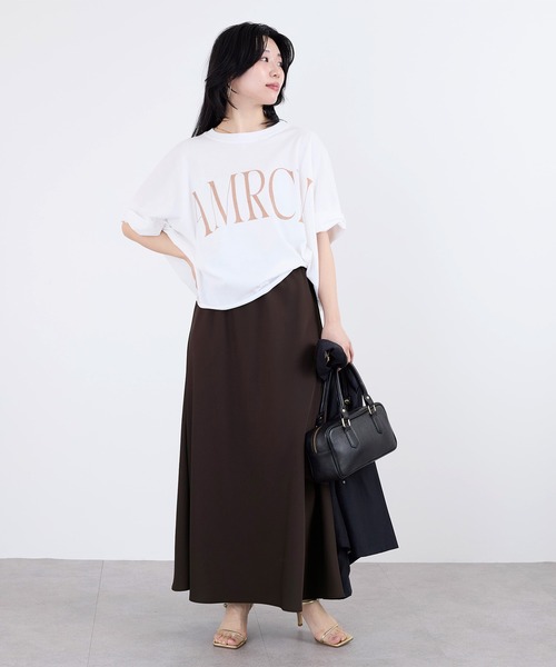 AMERICANA(アメリカーナ)の「【AMERICANA】クロップドワイドロールアップロゴTシャツ(Tシャツ/カットソー・レディース・スミクロ/ホワイト・FREE)」の11枚目の写真