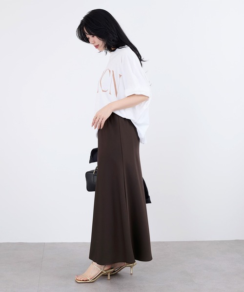 AMERICANA(アメリカーナ)の「【AMERICANA】クロップドワイドロールアップロゴTシャツ(Tシャツ/カットソー・レディース・スミクロ/ホワイト・FREE)」の12枚目の写真